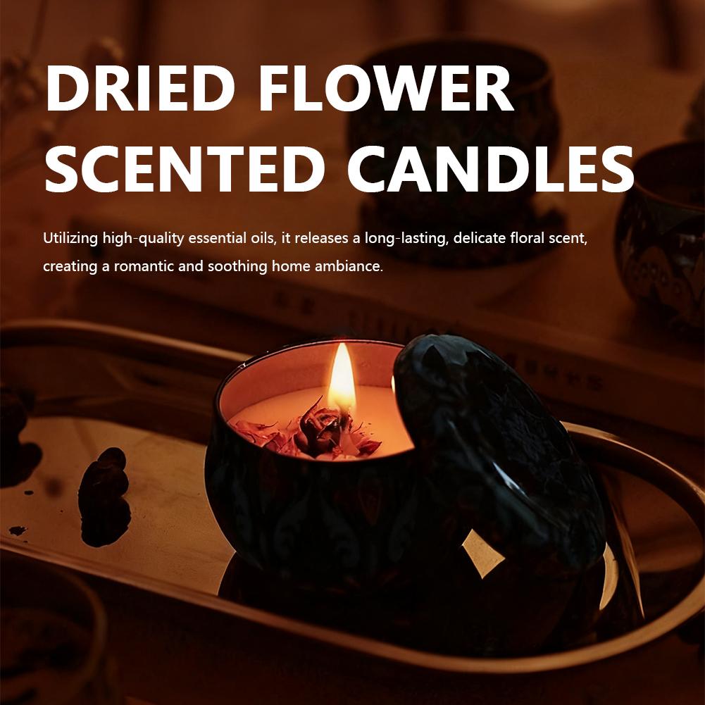 Home Fragrance Jar - เทียนหอมอโรมา กลิ่นดอกไม้ เทียนหอมในขวดโหล สำหรับงานแต่งงาน ของขวัญคริสต์มาส เทียนหอมปรับอากาศในบ้าน