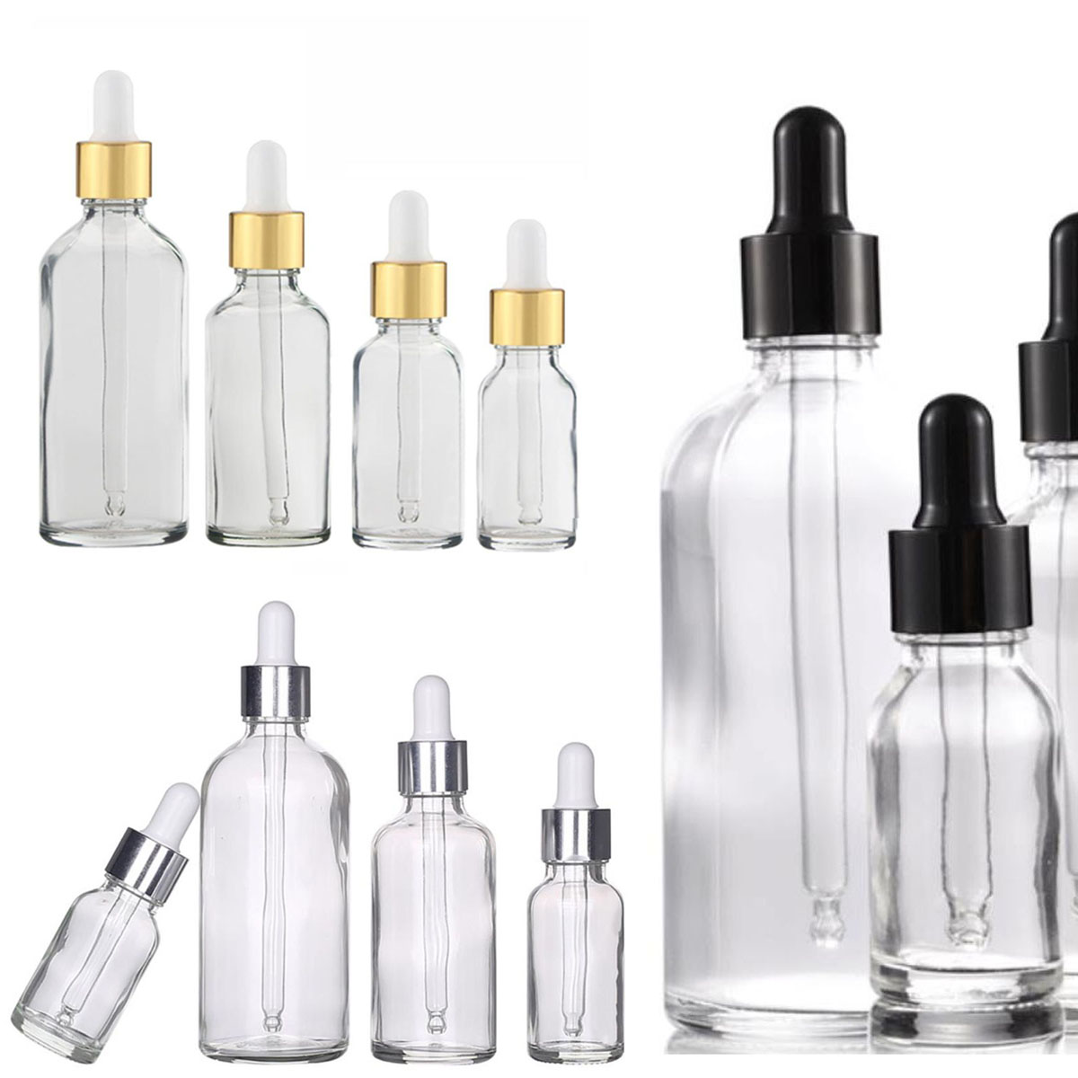 Home Fragrance Jar - 5/10/15/30/50/0ml แก้วใสขวด Dropper ขวดขวด Pipette สําหรับเครื่องสําอางน้ําหอมน้ํามันหอมระเหย