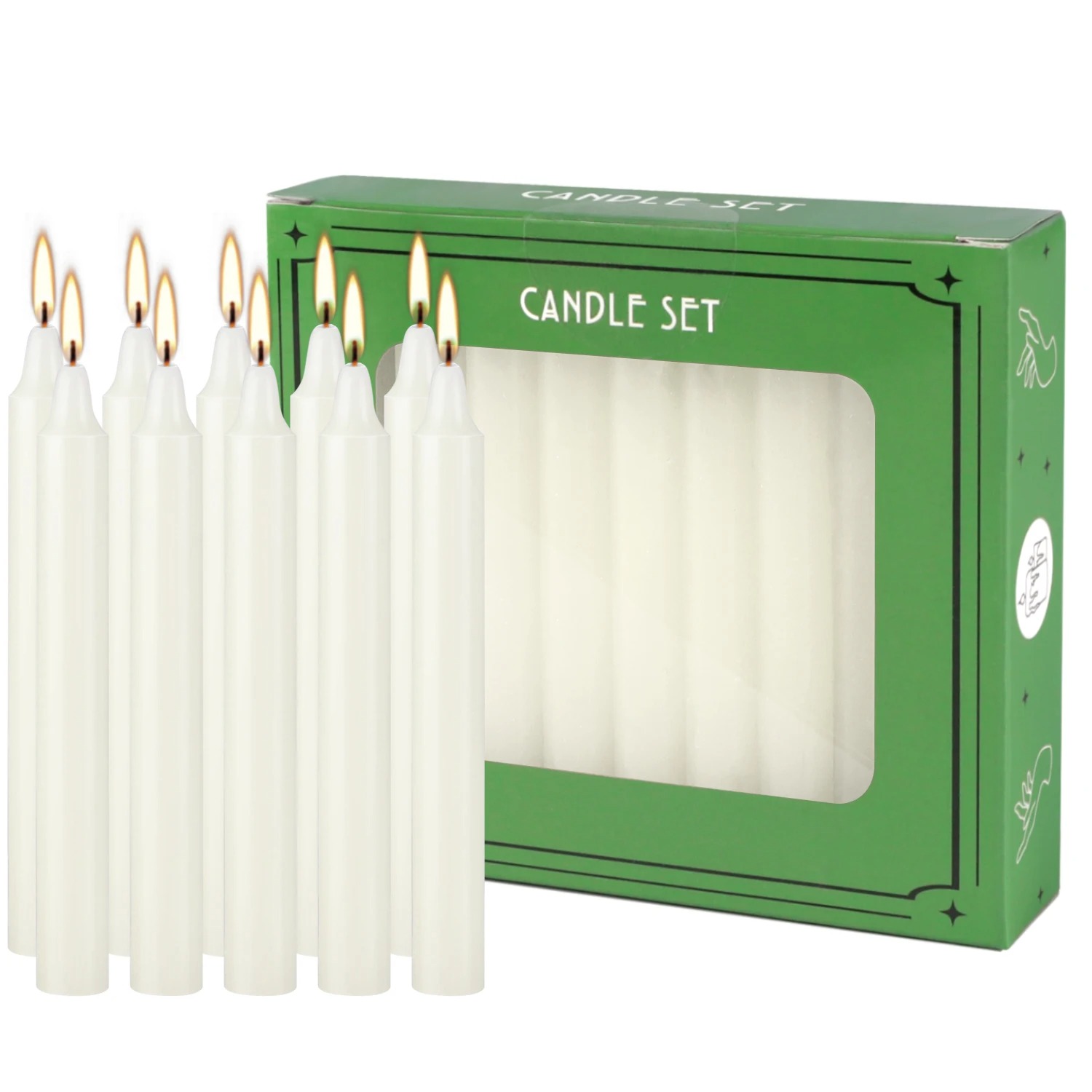 Quality Home Fragrance - เทียนหอมคุณภาพสูงแบบดึงด้วยมือ ขนาด 4 นิ้ว สีขาวงาช้าง ปราศจากควัน
