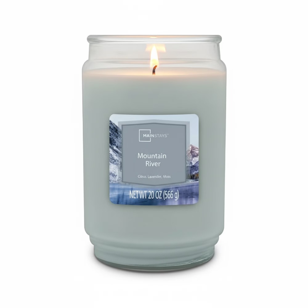 Home Fragrance Jar - เทียนหอมกลิ่นแม่น้ำภูเขาขนาดใหญ่ในขวดแก้ว ไส้เทียนเดี่ยว ให้ความหอมยาวนาน ขนาด 20 ออนซ์