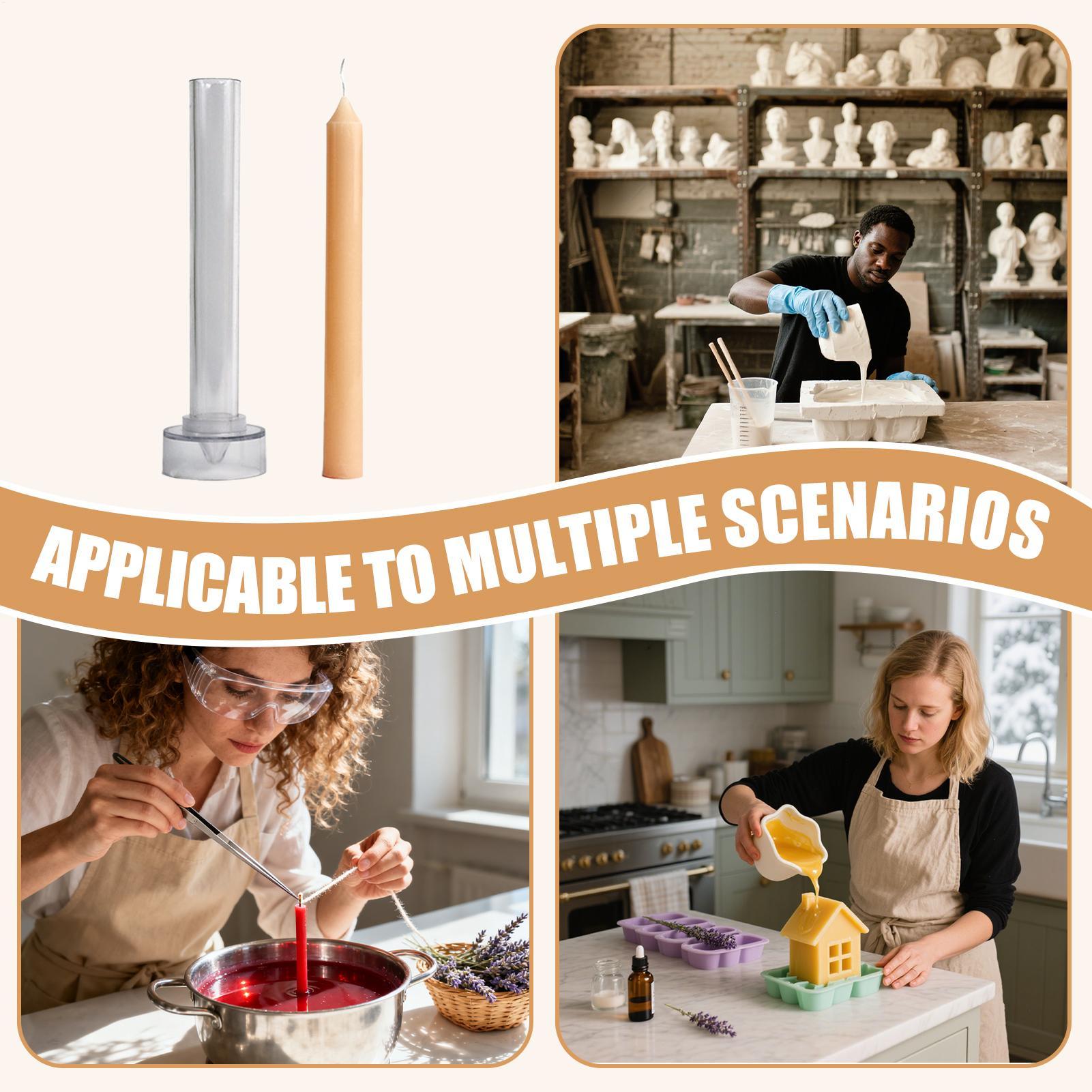 Beeswax Taper Candle - แม่พิมพ์เทียนทรงกรวย ทำจากขี้ผึ้ง สำหรับงานฝีมือ ง่ายต่อการถอด สำหรับคริสต์มาส ฮาโลวีน