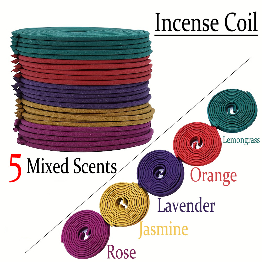 Quality Home Fragrance - ชุดธูปหอมคลาสสิกคุณภาพสูงแบบเกลียว 6 ชิ้น ธูปขดทำมือขนาดเส้นผ่านศูนย์กลาง 3 ซม.