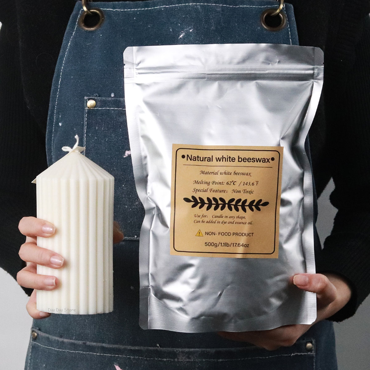 ขี้ผึ้งสีขาวเทียนหอมเม็ดธรรมชา - Beeswax Taper Candle บทวิจารณ์และราคา