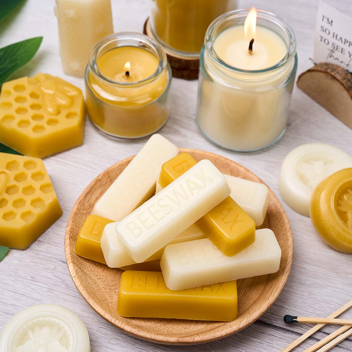 1 ชิ้น/5 ชิ้น บล็อกขี้ผึ้งสีเห - Beeswax Taper Candle บทวิจารณ์และราคา