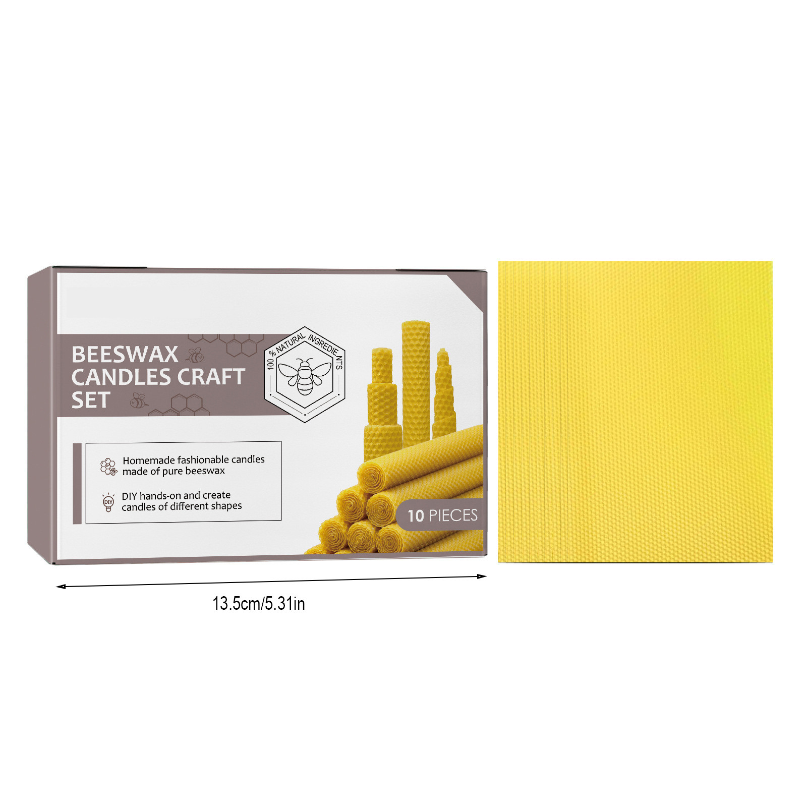 เทียนแท่งขี้ผึ้งลายรังผึ้งทำมื - Beeswax Taper Candle บทวิจารณ์และราคา