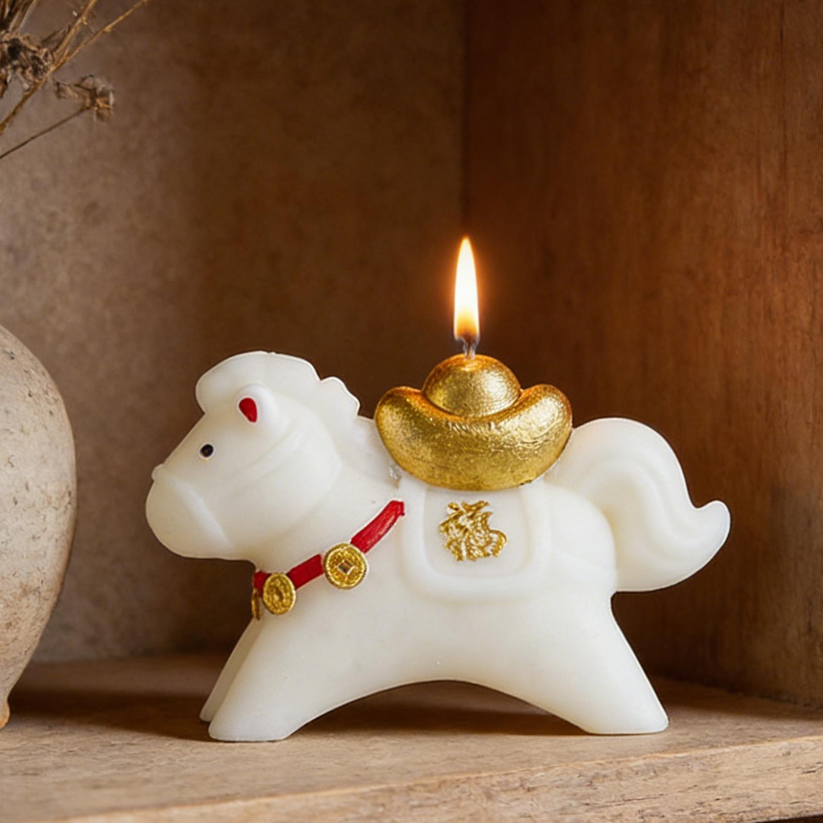 เทียนหอมรูปม้า ตกแต่งบ้านสไตล์ - Beeswax Taper Candle บทวิจารณ์และราคา