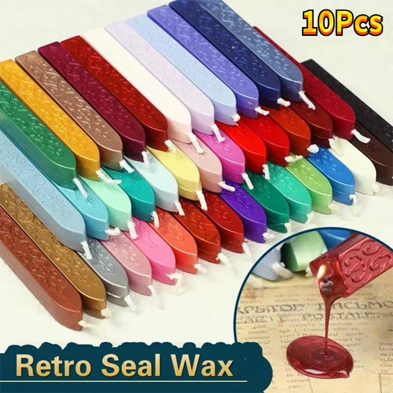 10Pcs Sealing Wax Sticks Color - Beeswax Taper Candle บทวิจารณ์และราคา