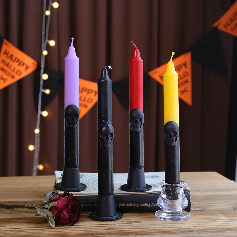 Gothic Skull TAPER เทียนฤดูใบไ - Beeswax Taper Candle บทวิจารณ์และราคา